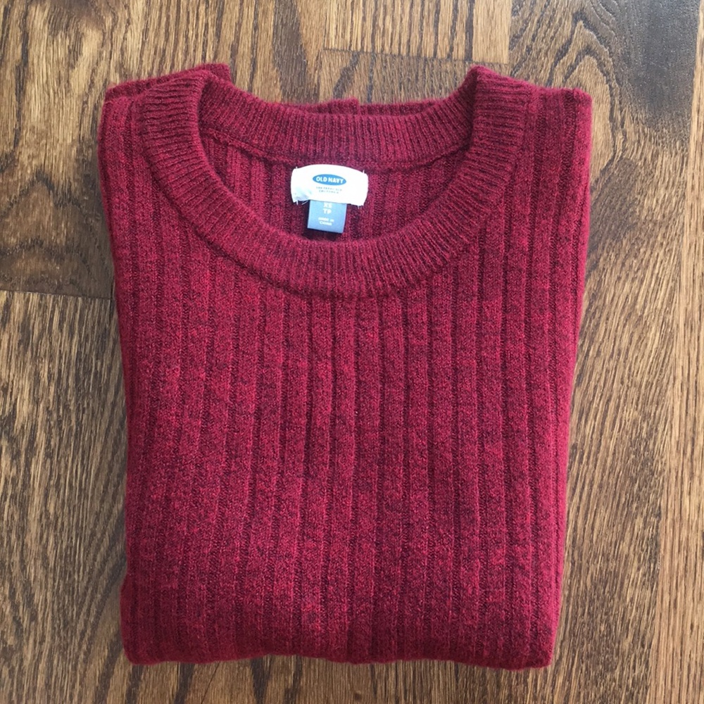 Red Ribbed Sweater